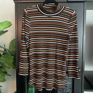 Free People Striped Turtleneck